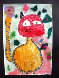 Oil Pastel Cats in Grade One